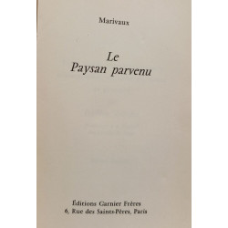 Le Paysan parvenu - texte etabli avec introduction bibliographie...