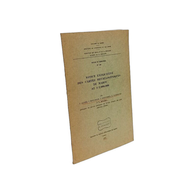 Notice explicative des cartes métallogéniques du Maroc au...