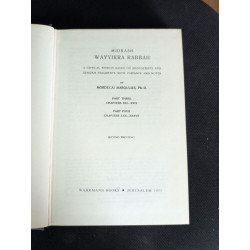 Midrash Wayyikra Rabbah parts I II III IV in 3 books
