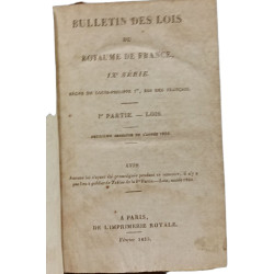 Bulletin des lois du Royaume de France IXe série - Ire Partie -...