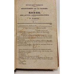 Receuil des actes administratifs - 1872 - Département de la Manche