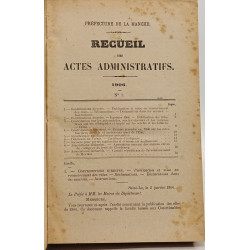 Receuil des actes administratifs - 1906 - Préfecture de la Manche