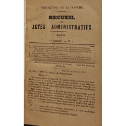 Receuil des actes administratifs - 1875 - Préfecture de la Manche
