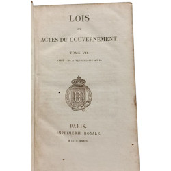 Lois et actes du gouvernement. Tome VII Avril 1793 à Vendémiaire an II