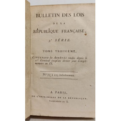Bulletin des lois de la République française 3.e série - TOME...
