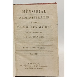 Mémorial administratif à l'usage de Mm. les Maires du département...