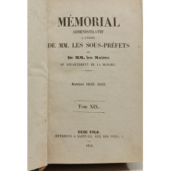 Mémorial administratif - ANNEE 1852-1853 - TOME XIX
