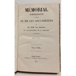 Mémorial administratif - ANNEE 1857 - TOME XXII