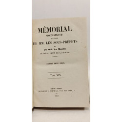 Mémorial administratif - ANNEE 1852/1853 - TOME XIX