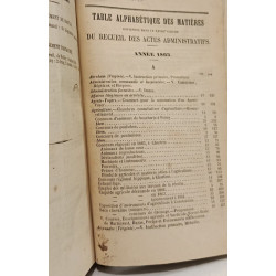 Receuil des actes administratifs - 1863 - avec un supplément in-fine