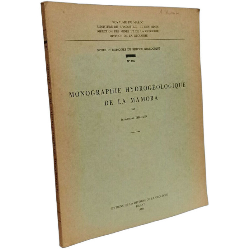 Monographie hydrogéologique de la Mamora - notes et mémoires du...