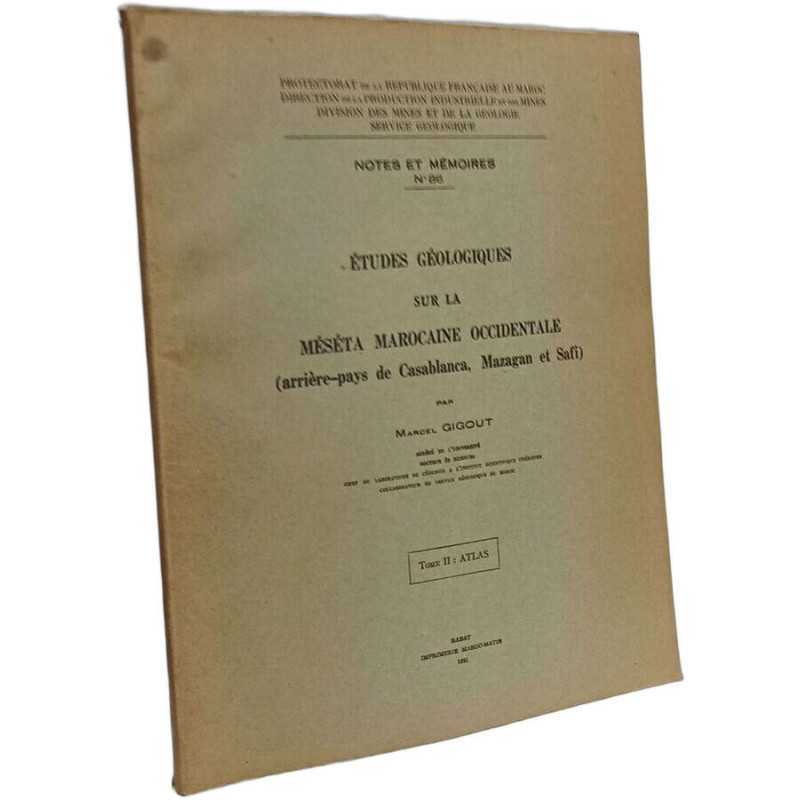 Études géologiques sur la Méséta Marocaine Occidentale...