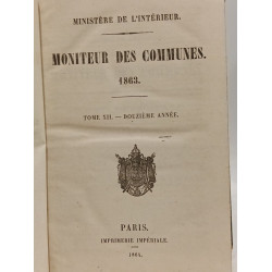 Moniteur des communes 1863 - TOME XII 12e année