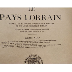 Le Pays Lorrain journal de la société d'archéologie lorraine et du...