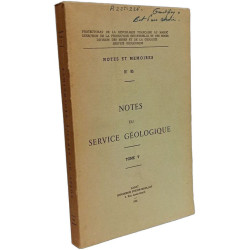 Notes du service géologique TOME V / Notes et mémoires n°85