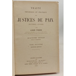 Traité théorique et pratique des justices de paix (matières...