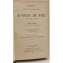 Traité théorique et pratique des justices de paix (matières...