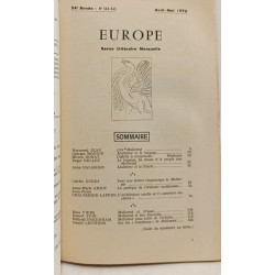 Mallarmé - Europe revue littéraire mensuelle avril-mai 1976