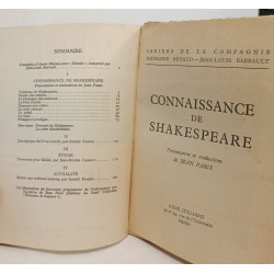 Cahiers Renaud-Barrault 16 bis: connaissance de Shakespeare