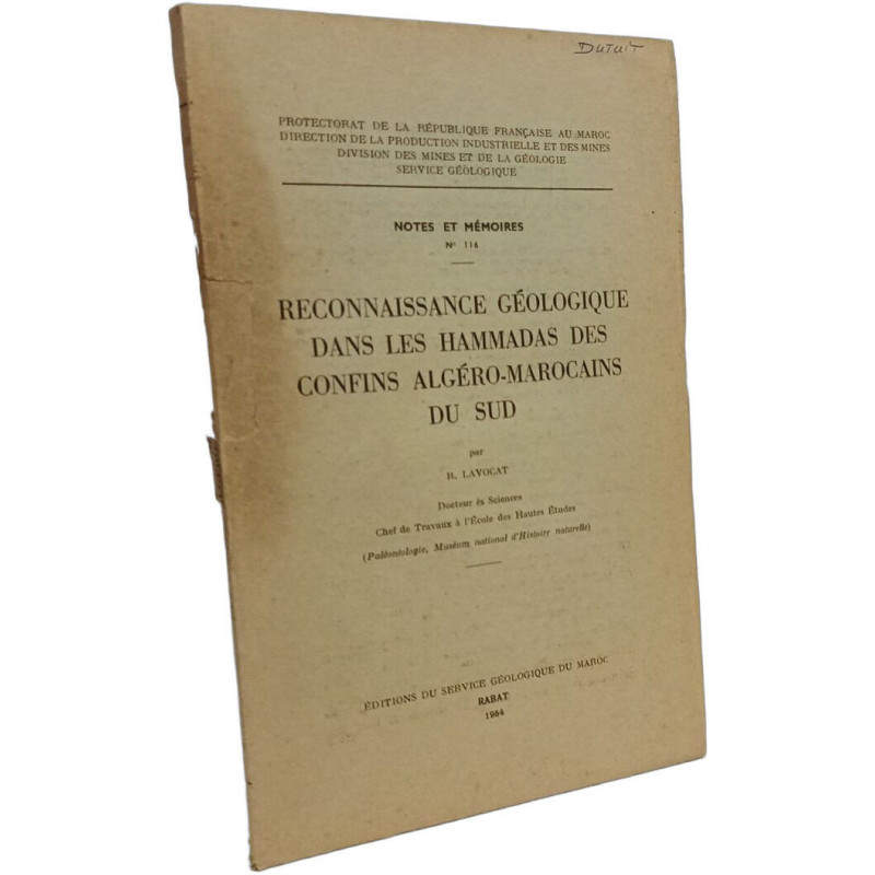 Reconnaissance géologique dans les Hammadas des confins...