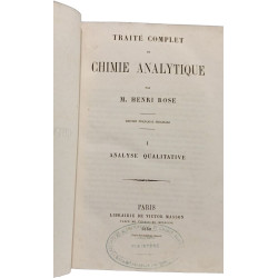 Traité complet de chimie analytique - TOME I: analyse qualitative