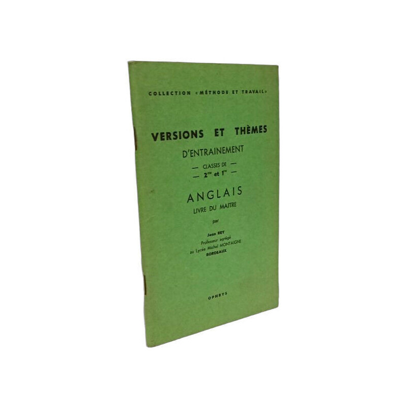 Versions et thèmes d'entraînement anglais livre du maître - classe...