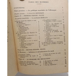 La politique monétaire et financière de l'Allemagne de 1914 à 1940