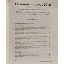 L'homme et la société n°14 Oct. Nov. Déc. 1969 - Sociologie et...