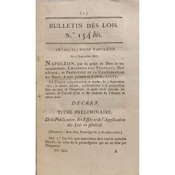 BULLETIN DES LOIS. N.° 154 bis. (N.° 2653 bis.) CODE NAPOLÉON