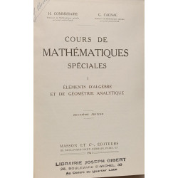 Cours de mathématiques spéciales (2 Tomes) - 1 - elements...