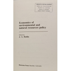 Economics of environmental and natural resources policy