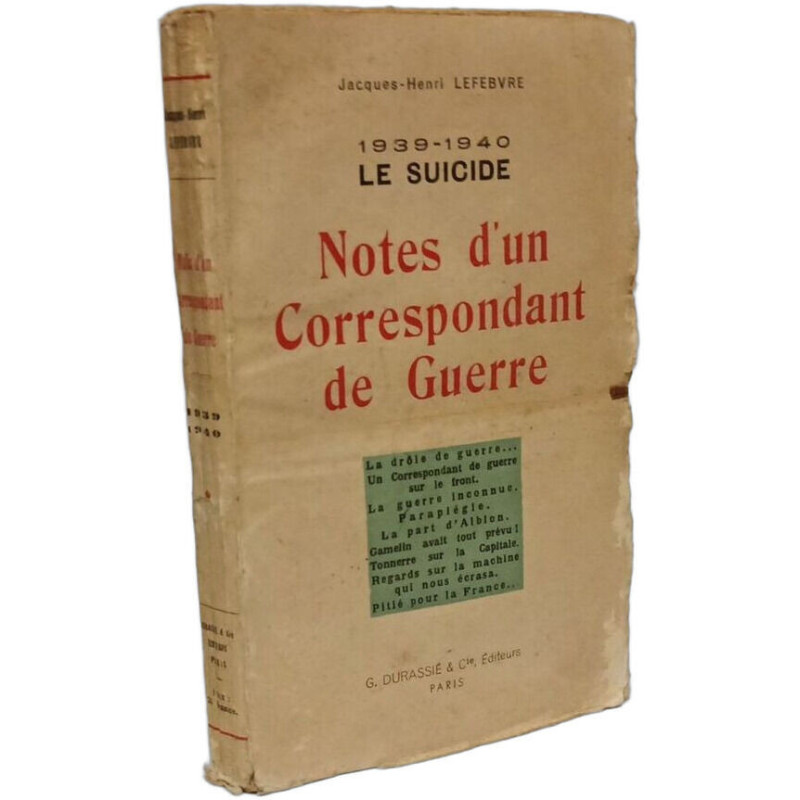 Notes d'un Correspondant de Guerre