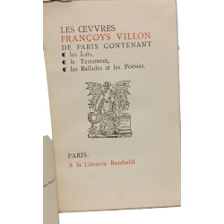 Les œuvres Françoys Villon de Paris contenant les Lais le...