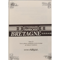 Dictionnaire D'amboise Bretagne 22. 29. 35. 44. 56 - Opus 25
