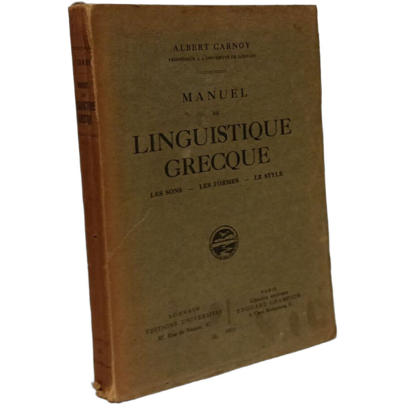 Manuel de linguistique grecque