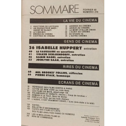 Cinéma QUATRE-VINGT-DEUX - Fevrier 1982 - N°278
