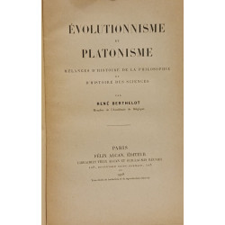 Évolutionnisme et Platonisme : Mélanges d'histoire de la...