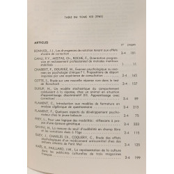 Cahiers de psychologie Tome IX N°1