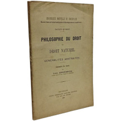 Philosophie du droit et droit naturel : généralités abstraites
