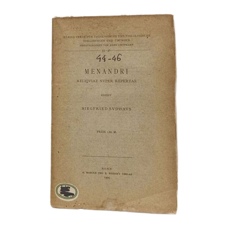 MENANDRI RELIQVIAE NVPER REPERTAE